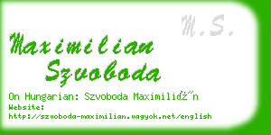 maximilian szvoboda business card